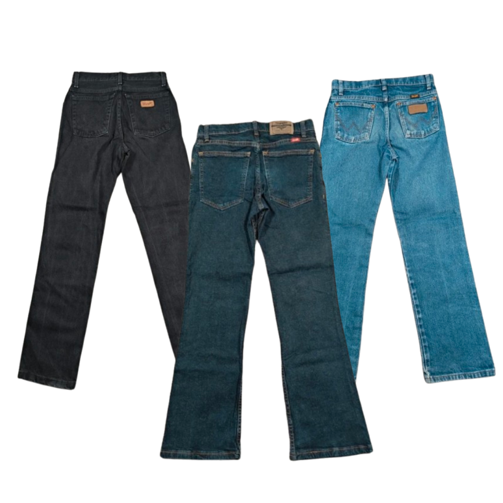 Lot de jeans Wrangler homme vintage seconde main grade A/B pour revente